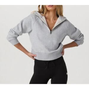 Vuori Restore Half Zip Hoodie Pullover Sweatshirt Heathered Gray Size Medium
